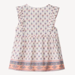 Tuniek met korte mouwen en bloemenprint meisjes