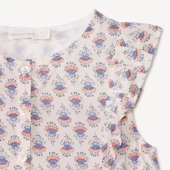 Tuniek met korte mouwen en bloemenprint meisjes
