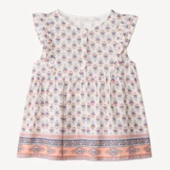 Tuniek met korte mouwen en bloemenprint meisjes