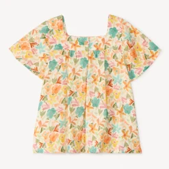 Tuniek met korte mouwen en bloemenprint voor babymeisjes