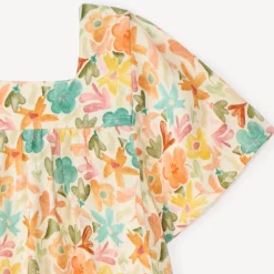 Tuniek met korte mouwen en bloemenprint voor babymeisjes