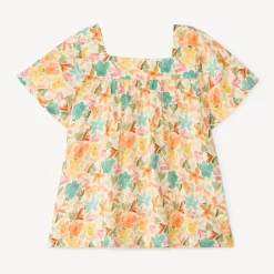 Tuniek met korte mouwen en bloemenprint voor babymeisjes