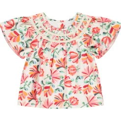 Tuniek met korte uitlopende mouwen en bloemenprint meisjes