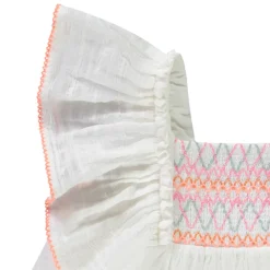 Tuniek met korte volants mouwen en smock-effect meisjes