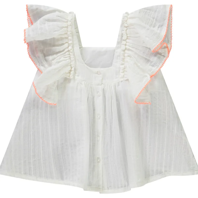 Tuniek met korte volants mouwen en smock-effect meisjes