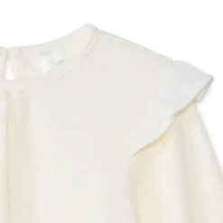 Tuniek met lange mouwen, effen kleur en ruches meisjes