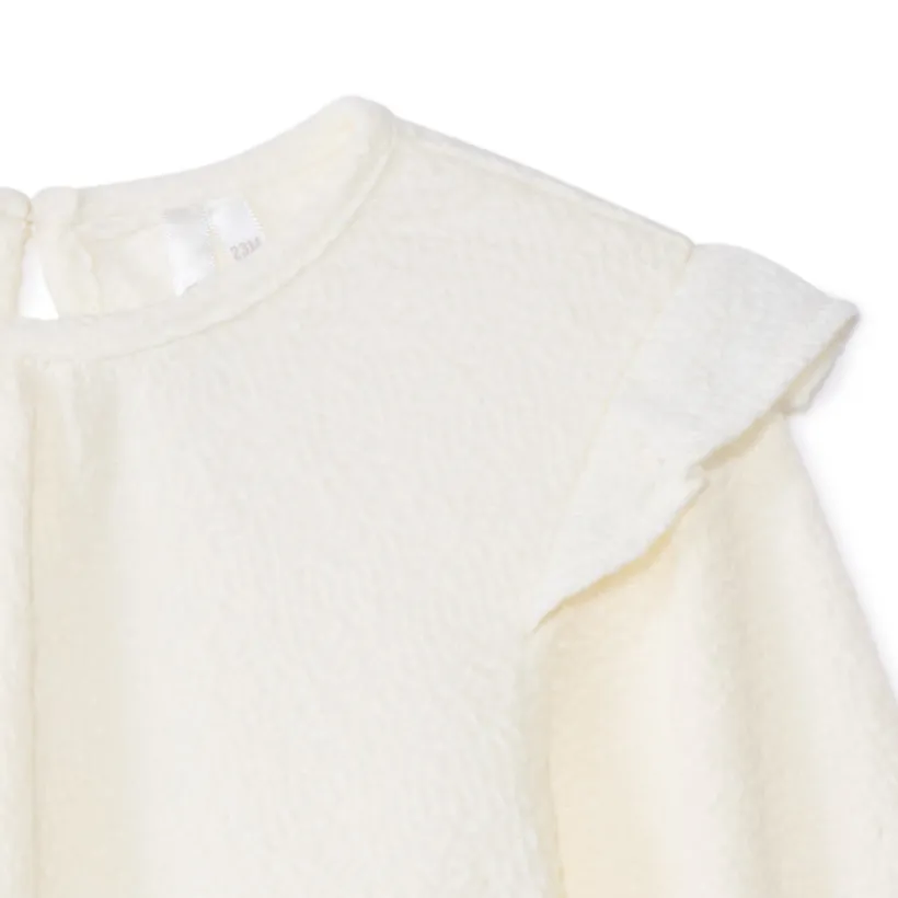 Tuniek met lange mouwen, effen kleur en ruches meisjes