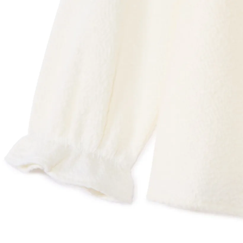 Tuniek met lange mouwen, effen kleur en ruches meisjes
