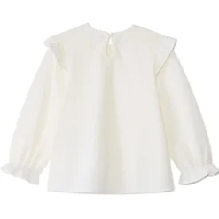 Tuniek met lange mouwen, effen kleur en ruches meisjes