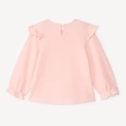 Tuniek met lange mouwen, effen kleur en ruches meisjes