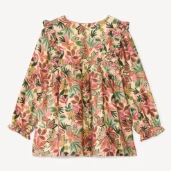 Tuniek met lange mouwen en bloemenprint meisjes