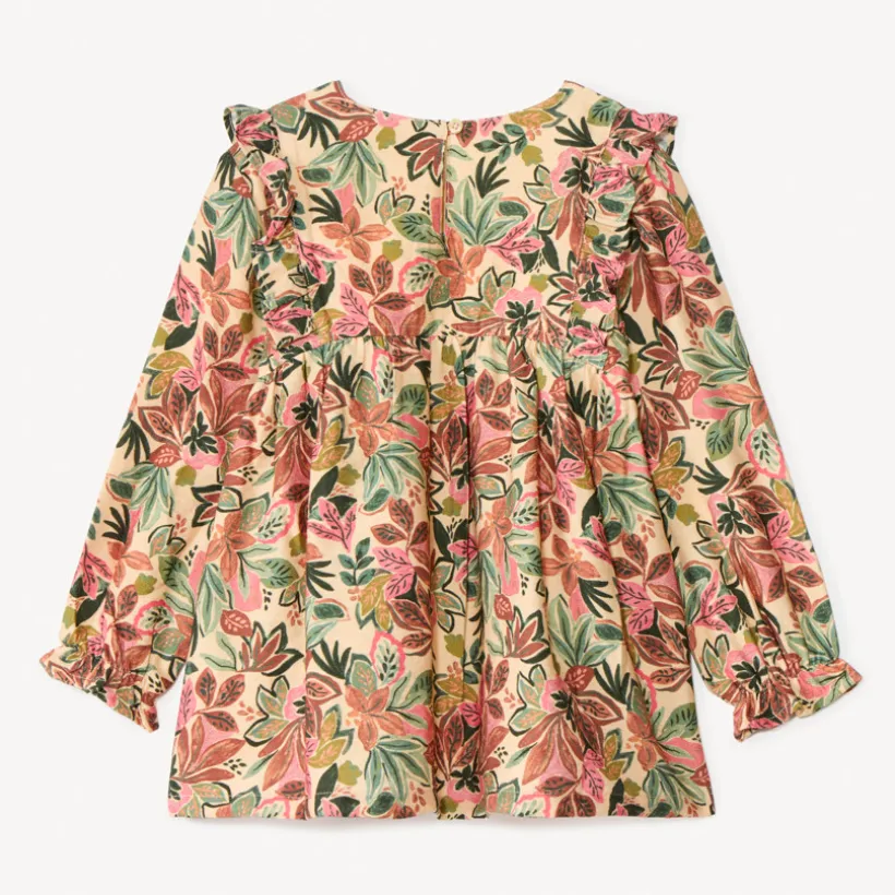 Tuniek met lange mouwen en bloemenprint meisjes