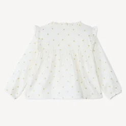 Tuniek met lange mouwen, gouden paillettensterrenprint voor babymeisje