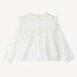 Tuniek met lange mouwen, gouden paillettensterrenprint voor babymeisje
