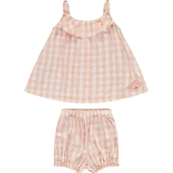 Tuniekshort met vichyprint voor babymeisje