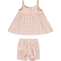 Tuniekshort met vichyprint voor babymeisje