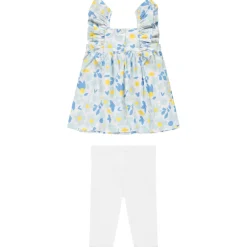 Tunika met bloemenprint + effen short voor baby meisjes