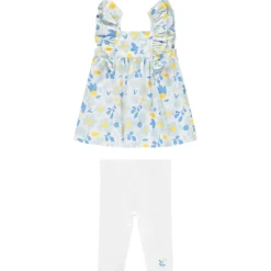 Tunika met bloemenprint + effen short voor baby meisjes