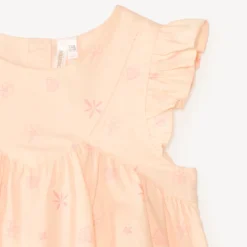 Tunique à manches courtes imprimée de coquillages pour bébé fille