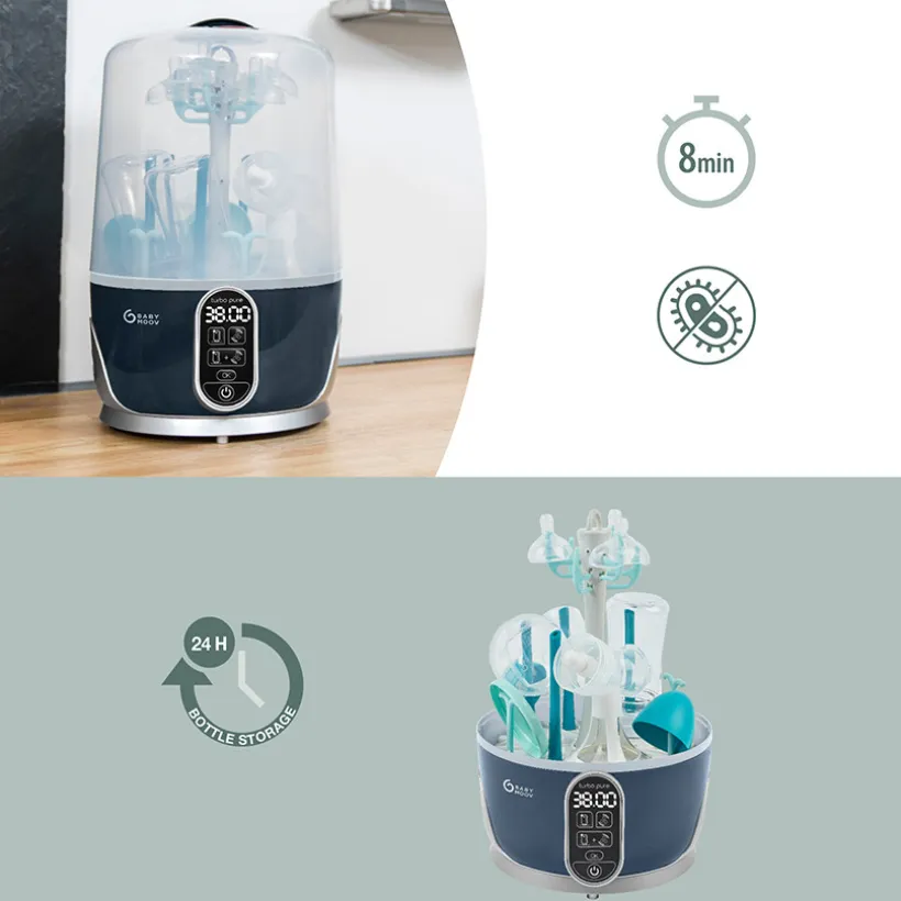 Turbo Pure elektrische sterilisator en flessendroger met automatische zuiverende droogfunctie