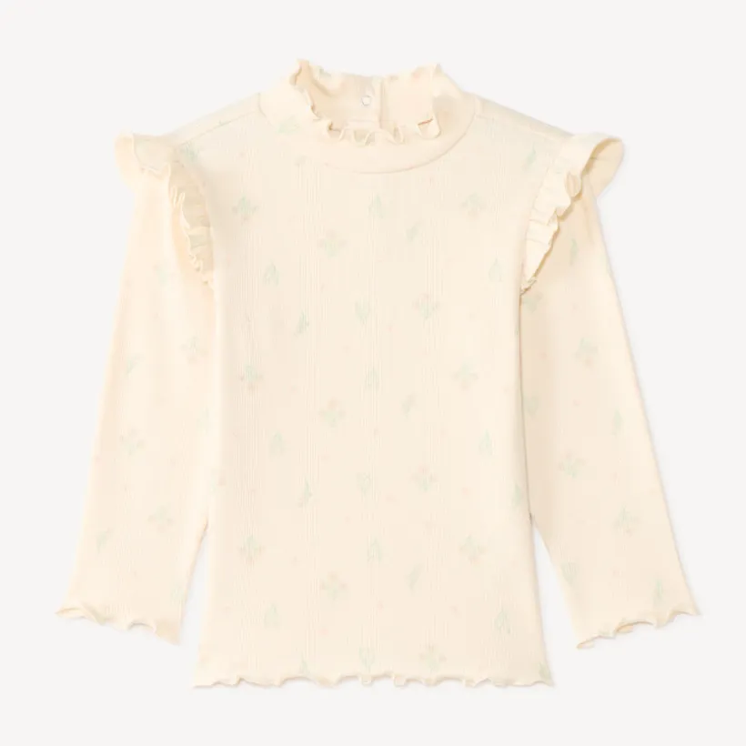 Turtleneck met ruches en bloemenprint voor babymeisjes
