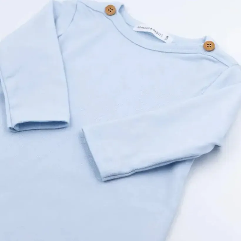 Tussenseizoenslaapzak in jersey met mouwen - Water Blue - 0/6 maanden