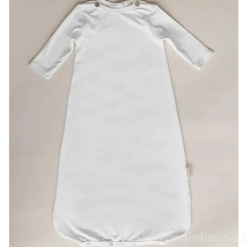 Tussenseizoenslaapzak in jersey met mouwen - Off White - 1/2 jaar