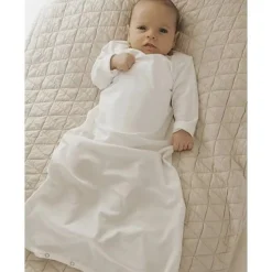 Tussenseizoenslaapzak in jersey met mouwen - Off White - 1/2 jaar