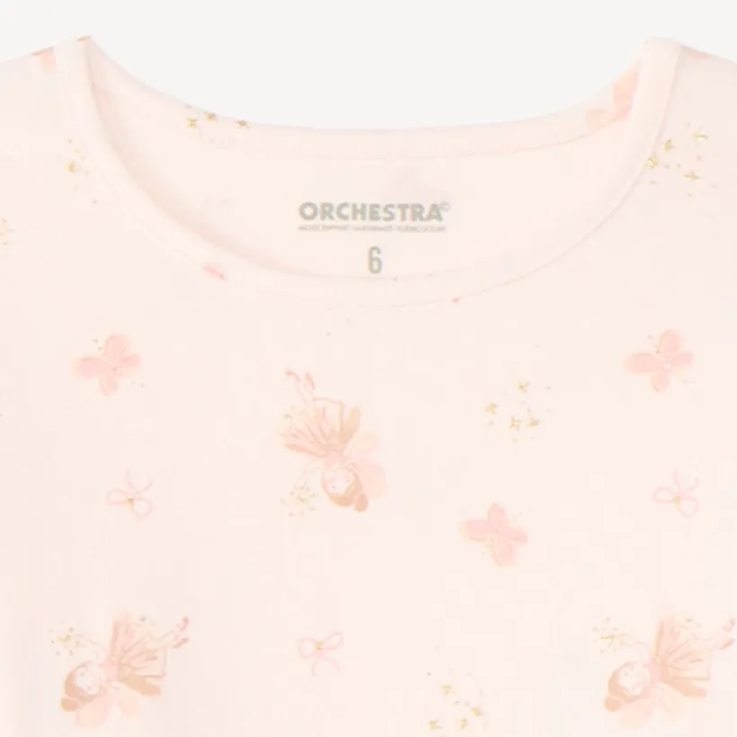 Twee-delige pyjama set met lange mouwen, bedrukt met een fee meisjes.