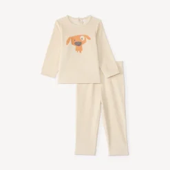 Twee-delige pyjama set voor babyjongen van fluweel met fantasiedruk