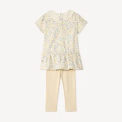 Twee-delige set met bloemen tuniek + legging voor babymeisjes
