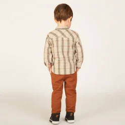 Twee-delige set met een geblokt shirt voor babyjongen