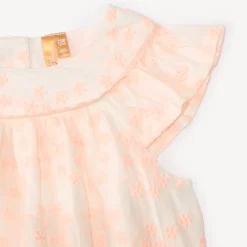 Twee-delige set met een geborduurd mouwloos shirt en shorts meisjes.