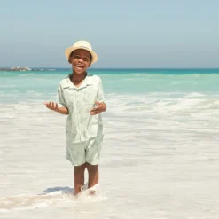 Twee-delige set met een shirt + bermuda in Hawaiian stijl jongens