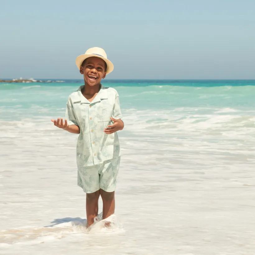 Twee-delige set met een shirt + bermuda in Hawaiian stijl jongens