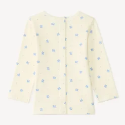 Tweedelige set met een tuinbroek en een T-shirt met lange mouwen bedrukt met vlinders voor baby meisjes.