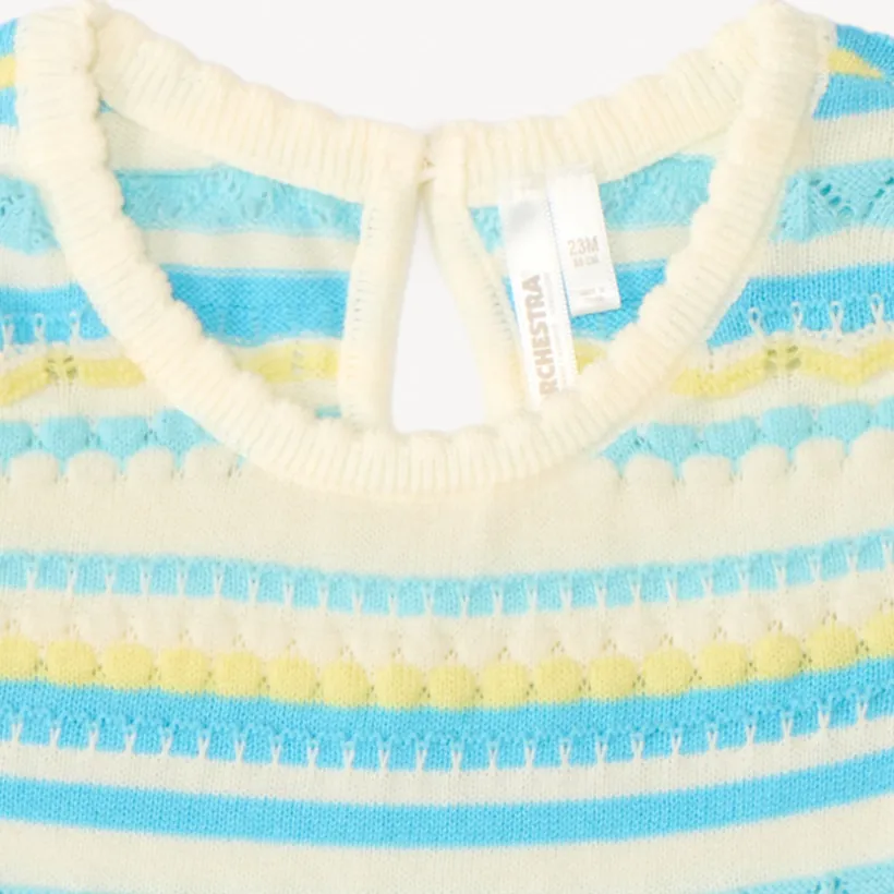 Twee-delige set met gebreide tule top en short voor babymeisjes
