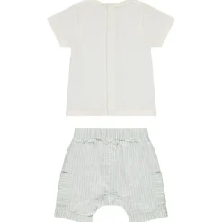 Twee-delige set met gestreepte bermuda voor baby jongen