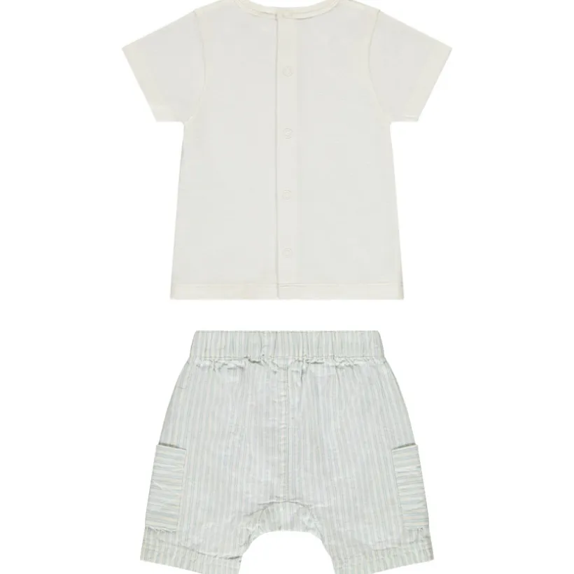 Twee-delige set met gestreepte bermuda voor baby jongen
