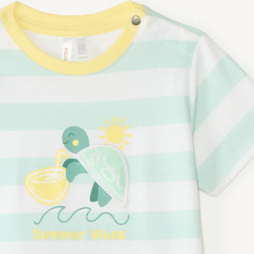 Twee-delige set met kortemouwen t-shirt + shorts voor babyjongen
