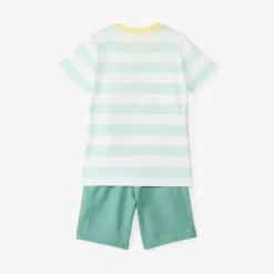 Twee-delige set met kortemouwen t-shirt + shorts voor babyjongen