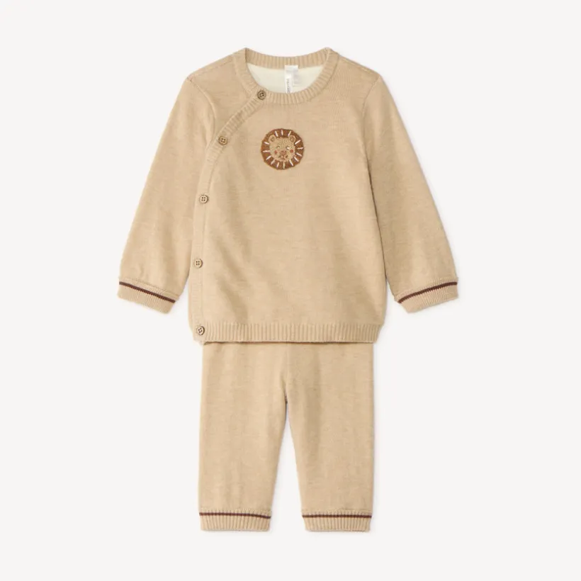 Tweedelige set met trui en broek voor babyjongen met leeuwenmotief