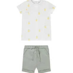 Twee-delige set met t-shirt met ananasprint voor babyjongen
