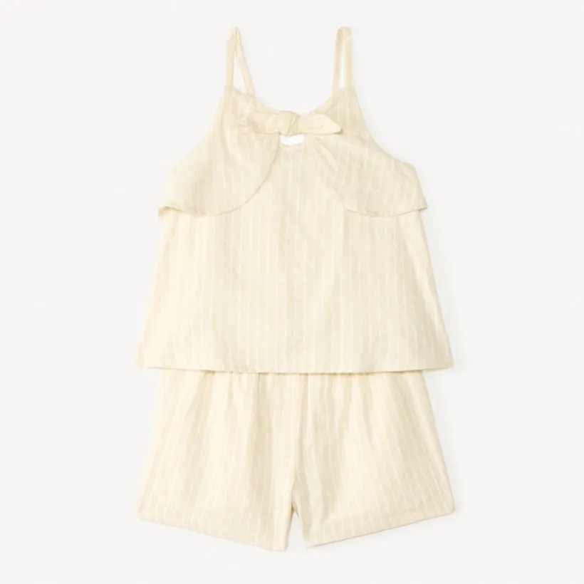 Twee-delige set van tuniekdoek + gestreepte short meisjes