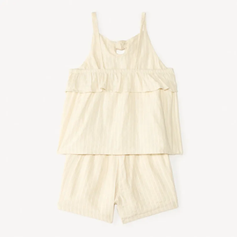 Twee-delige set van tuniekdoek + gestreepte short meisjes