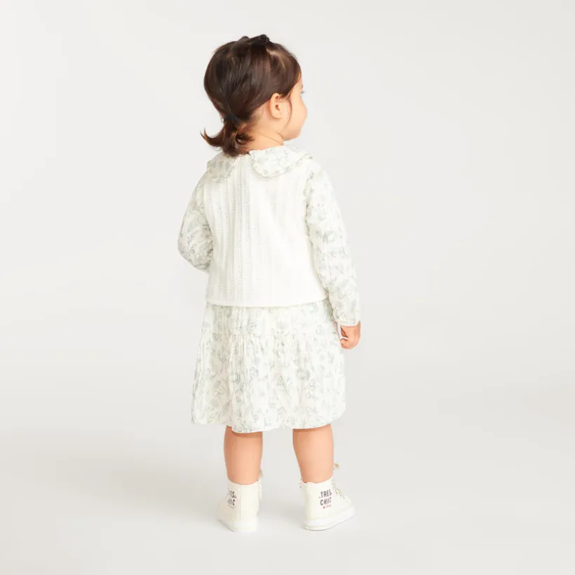 Tweedelige set voor babymeisjes met jurk en mouwloos vest