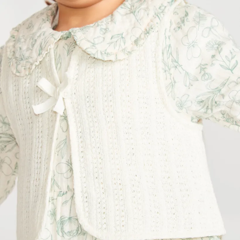 Tweedelige set voor babymeisjes met jurk en mouwloos vest