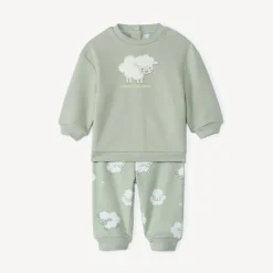 tweedelig fleece sportensemble met schapenmotief voor baby
