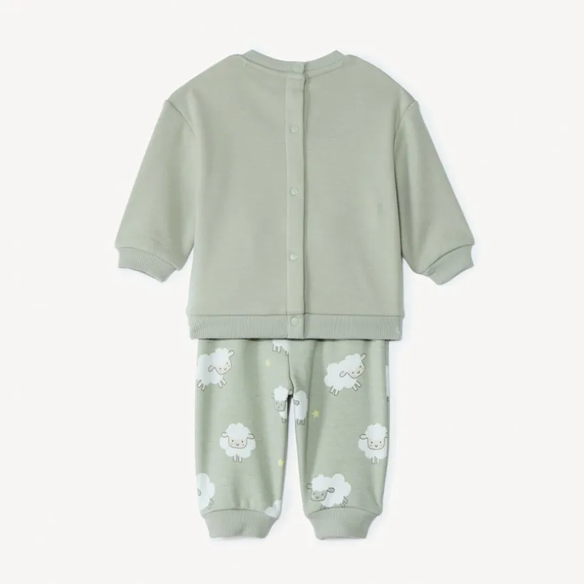 tweedelig fleece sportensemble met schapenmotief voor baby
