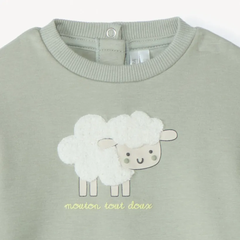 tweedelig fleece sportensemble met schapenmotief voor baby
